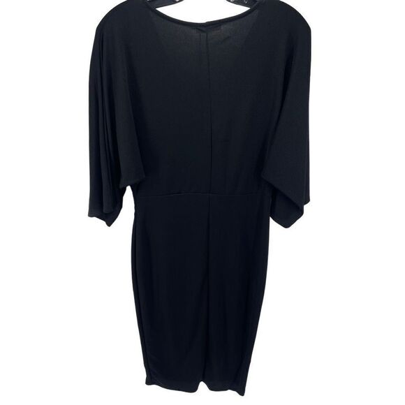 Pretty Little Thing Shift Dress Cocktail deep V Neck Wrap Stretch Black NEW 8 - Picture 13 of 13